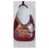ANUSCHKA LARGE HOBBO Hand painted  Genuine leather exterior trim DUST BAG