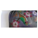 Anuschka Leather Hand Painted Bird on Brunch Tote Handbag Dust bag NWT