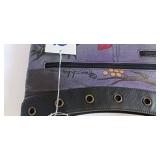 Anuschka Leather Hand Painted Bird on Brunch Tote Handbag Dust bag NWT