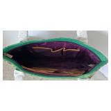 Anuschka PEACEFUL LEOPARD BUTTERFLY Hand Painted Leather Tote coin pouch
