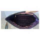 Anuschka X- Large Tote Floral Gray Hand Painted Leather Shoulder Purse DUST BAG