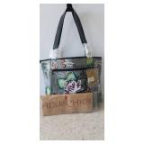 ANUSCHKA GARDEN OF EDEN HAND-PAINTED LEATHER TWIN COMPARTMENT SHOPPER PURSE