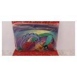 Anna by Anuschka Hand Painted Leather Cosmetic Case & Pouch Makeup Bag