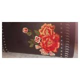 CALVIN KLEIN Leather Embroidered Satchel Hand Bag Purse & dust bag