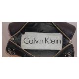 CALVIN KLEIN Leather Embroidered Satchel Hand Bag Purse & dust bag
