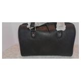 CALVIN KLEIN Leather Embroidered Satchel Hand Bag Purse & dust bag