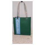 Calvin Klein Franzy Logo N/S Tote Cornflower  Silver Saffiano Leather NWT with dust bag