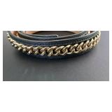 Michael Kors Chain Detail Leather Belt in size large