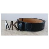 MICHAEL KORS Womenâs Logo Leather Belt Black LARGE 42\" NWT
