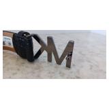 MICHAEL KORS Womenâs Logo Leather Belt Black LARGE 42\" NWT