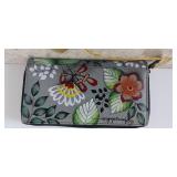 ANUSCHKA WALLET Hand painted original artwork. Genuine leather