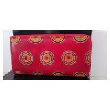 Ambanc Lamb leather Embossed from Australia Trifold wallet RED