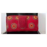 Ambanc Lamb leather Embossed from Australia Trifold wallet RED