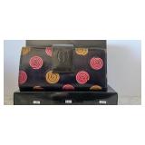 Ambanc Lamb leather Embossed from Australia Trifold wallet black