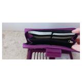 Ambanc Lamb leather Embossed from Australia Trifold wallet PURPLE