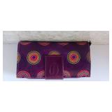 Ambanc Lamb leather Embossed from Australia Trifold wallet PURPLE