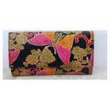 Ambanc Lamb leather Embossed from Australia Trifold wallet black