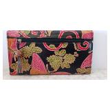 Ambanc Lamb leather Embossed from Australia Trifold wallet black