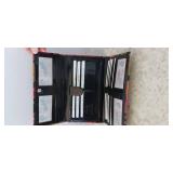 Ambanc Lamb leather Embossed from Australia Trifold wallet black