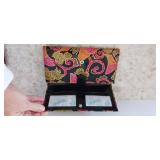 Ambanc Lamb leather Embossed from Australia Trifold wallet black