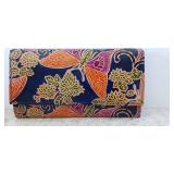 Ambanc Lamb leather Embossed from Australia Trifold wallet BLUE