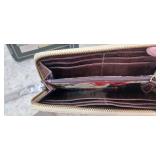 SHARIF BOHO EMBROIDERED BUTTERFLY ZIP-AROUND WALLET Natural Multi~NIB!