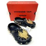 CROCS W7 VIVIENNE TAM Gold Embellished Clogs NEW IN Box