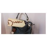 Junior Drake Studded Black Large Leather Shoulder Bag
