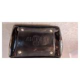 Sharif needlepoint black leather shopper with wristlet DUST BAG