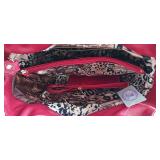 Sharif needlepoint red leather shopper with wristlet DUST BAG