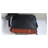 Sharif 1827 One Of A Kind Messenger 2 Tone Brown & Tan Comes With Wristlet