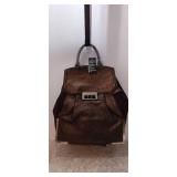 Sharif back pack glitter leather large brown dust bag