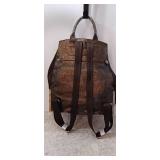 Sharif back pack glitter leather large brown dust bag