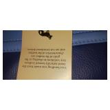 Emma Fox in BLUE purse. Beautiful floral cloth inside. 13x9x6