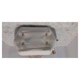 EMMA FOX leather Satchel two tone beige 15x10x7 plus key chain