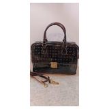 ARCADIA ITALY  Black LEATHER SATCHEL handles-crossbody-strap