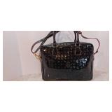 ARCADIA ITALY  Black LEATHER SATCHEL handles-crossbody-strap