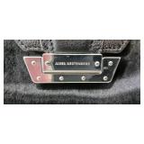 Aimee Kestenberg Collection BLACK Leather Tech Ready Large Crossbody Satchel: