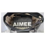 Aimee Kestenberg Collection BLACK Leather Tech Ready Large Crossbody Satchel: