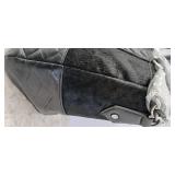Aimee Kestenberg Collection BLACK Leather Tech Ready Large Crossbody Satchel: