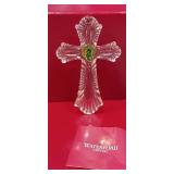 Waterford Signed Cut Crystal 2013 Annual Cross w Enhancer Christmas Ornament