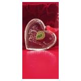 Waterford Crystal First Christmas Clear Ornament heart