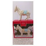 Retired Donkey-Standing-Blue - Boxed First Blessing-Nativity by Lenox discontinued 2018