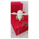 RARE 2013 Joan Rivers White Bee Silver, Gold Glitter Rhinestones Ornament NIB