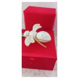 RARE 2013 Joan Rivers White Bee Silver, Gold Glitter Rhinestones Ornament NIB
