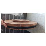 3 Piece Acacia Wood  Lazy Susan Farmhouse & cutting board set nib