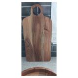 3 Piece Acacia Wood  Lazy Susan Farmhouse & cutting board set nib