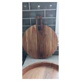 3 Piece Acacia Wood  Lazy Susan Farmhouse & cutting board set nib