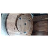 2 Piece  Acacia Wood  Lazy Susan Farmhouse & cutting board set nib