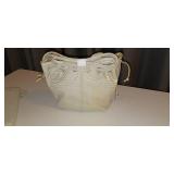 Chi By Falchi Crossbody Bag Gray Gold Snake Embossed Leather Pocket & Wallet set
